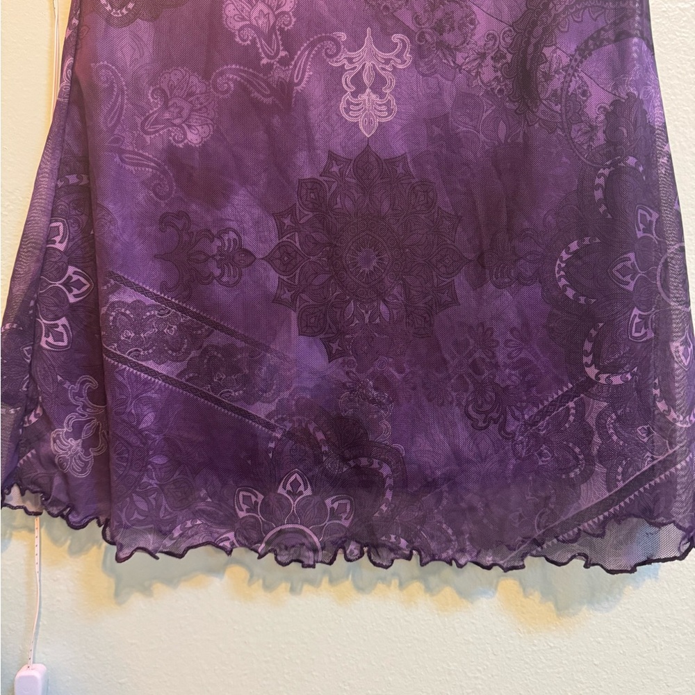 ROMWE Purple Floral-Pattern Maxi Skirt - Picture 2 of 2